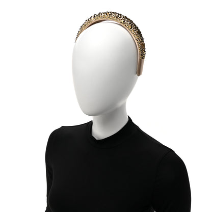 Prada Satin Crystal Embellished Headband Platino 2 of 7