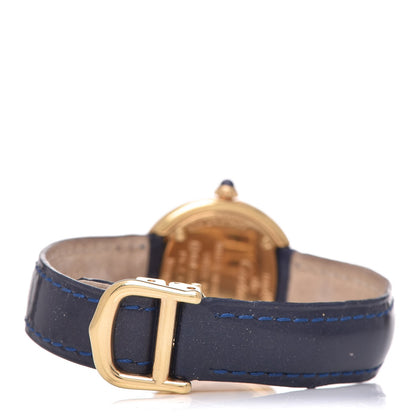 Cartier Sterling Silver 18K Yellow Gold Calfskin 26mm Must De Trinity Quartz Watch Blue 4 of 10