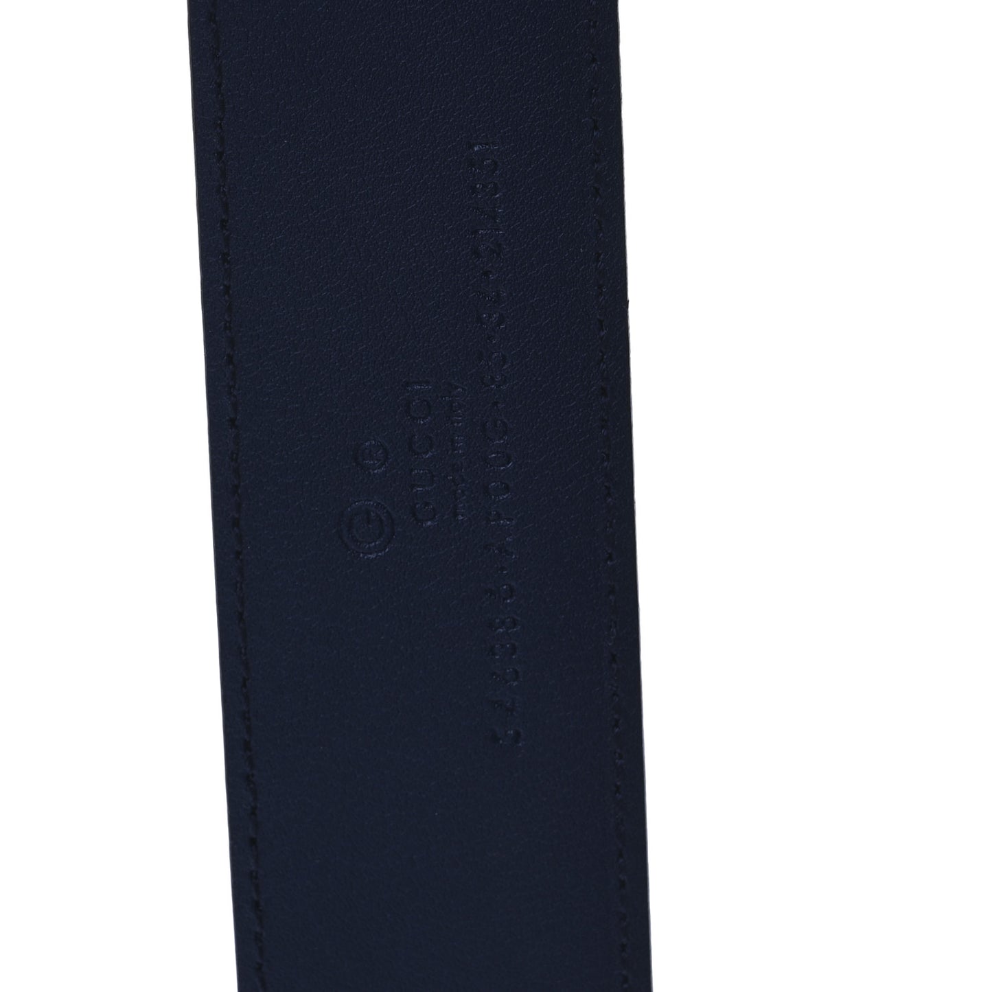 Moon Calfskin Interlocking G 37mm Belt 85 34 Cobalt Blue