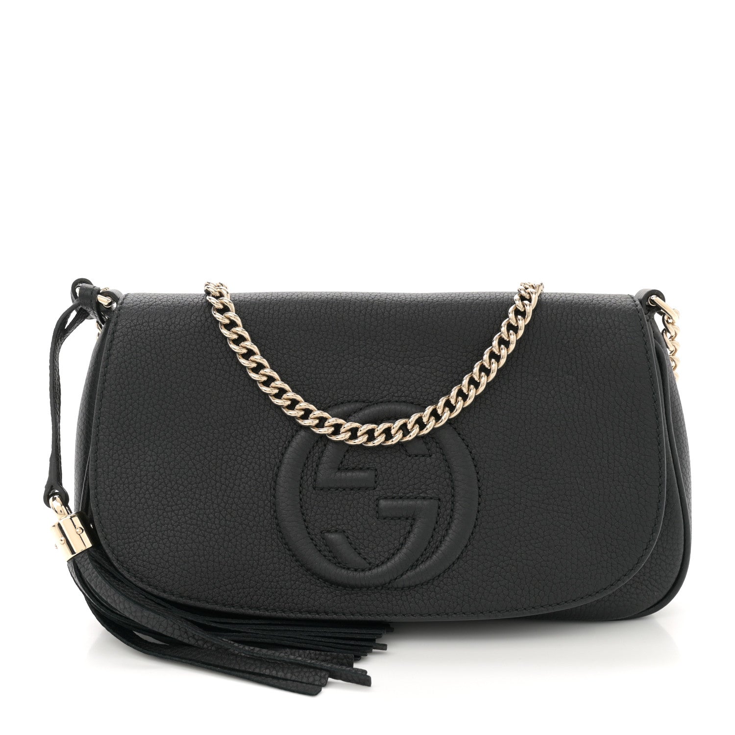 Gucci Pebbled Calfskin Medium Soho Flap Crossbody Black 1 of 10