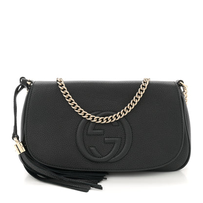 Gucci Pebbled Calfskin Medium Soho Flap Crossbody Black 1 of 10