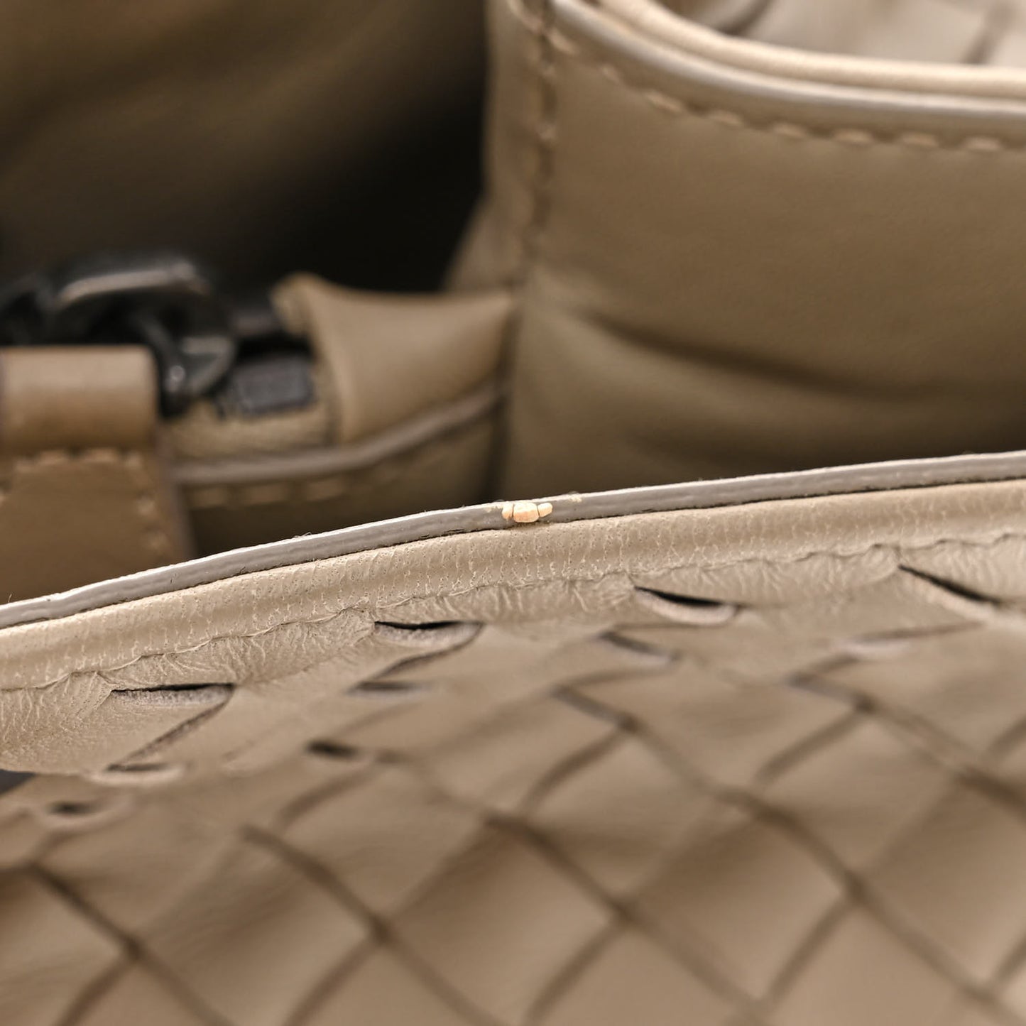 Nappa Intrecciato Top Handle Tote Fume