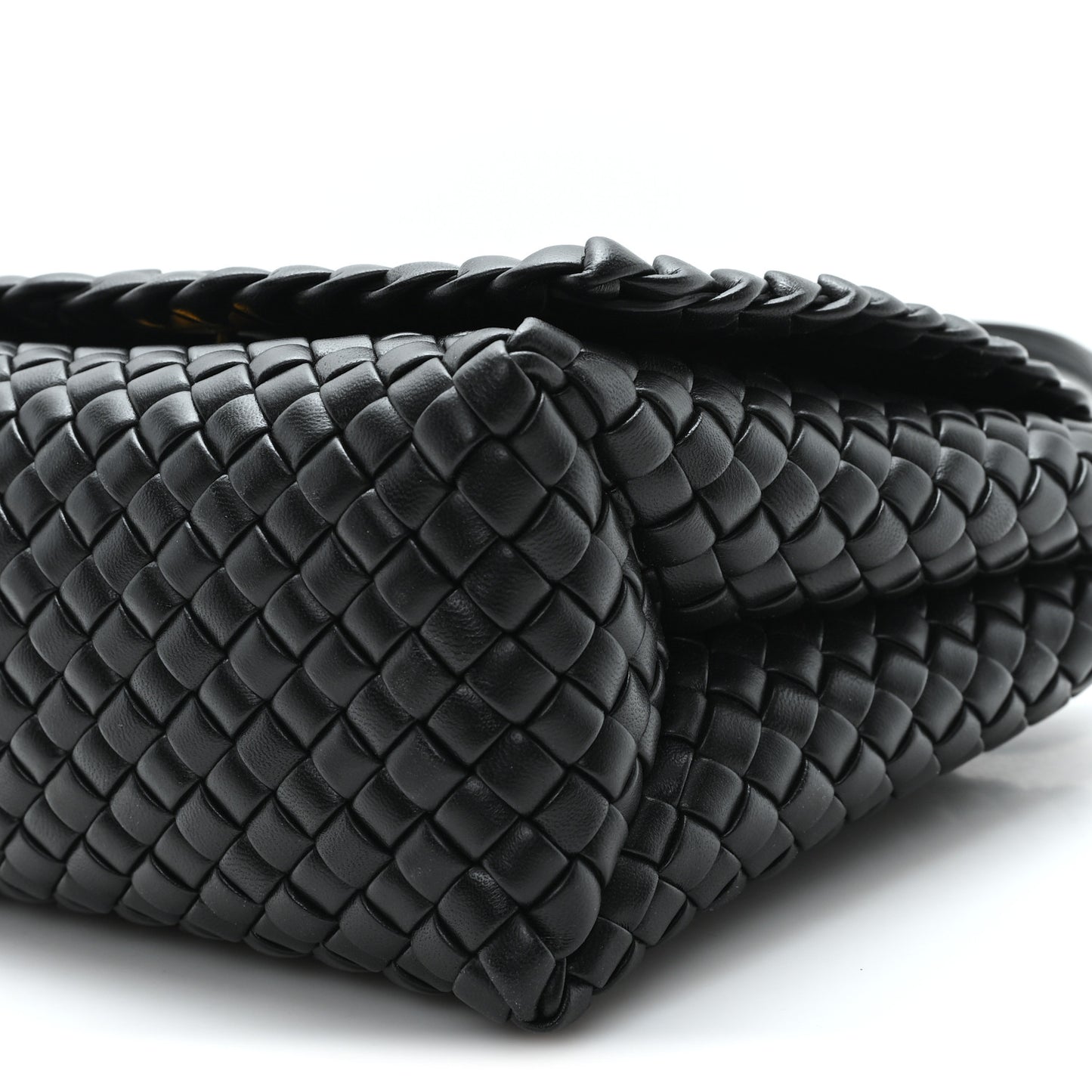 Nappa Intrecciato Patti Top Handle Bag Black