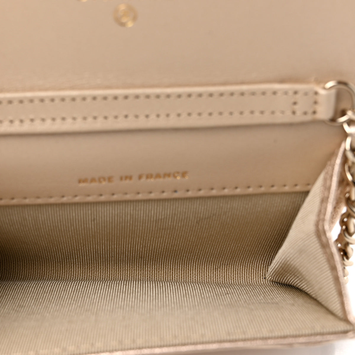 Metallic Lambskin Quilted Belt Bag Gold