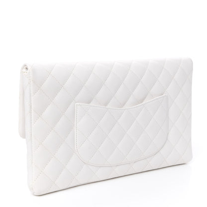 Chanel Caviar Quilted Flap Clutch Ivory 2 of 9