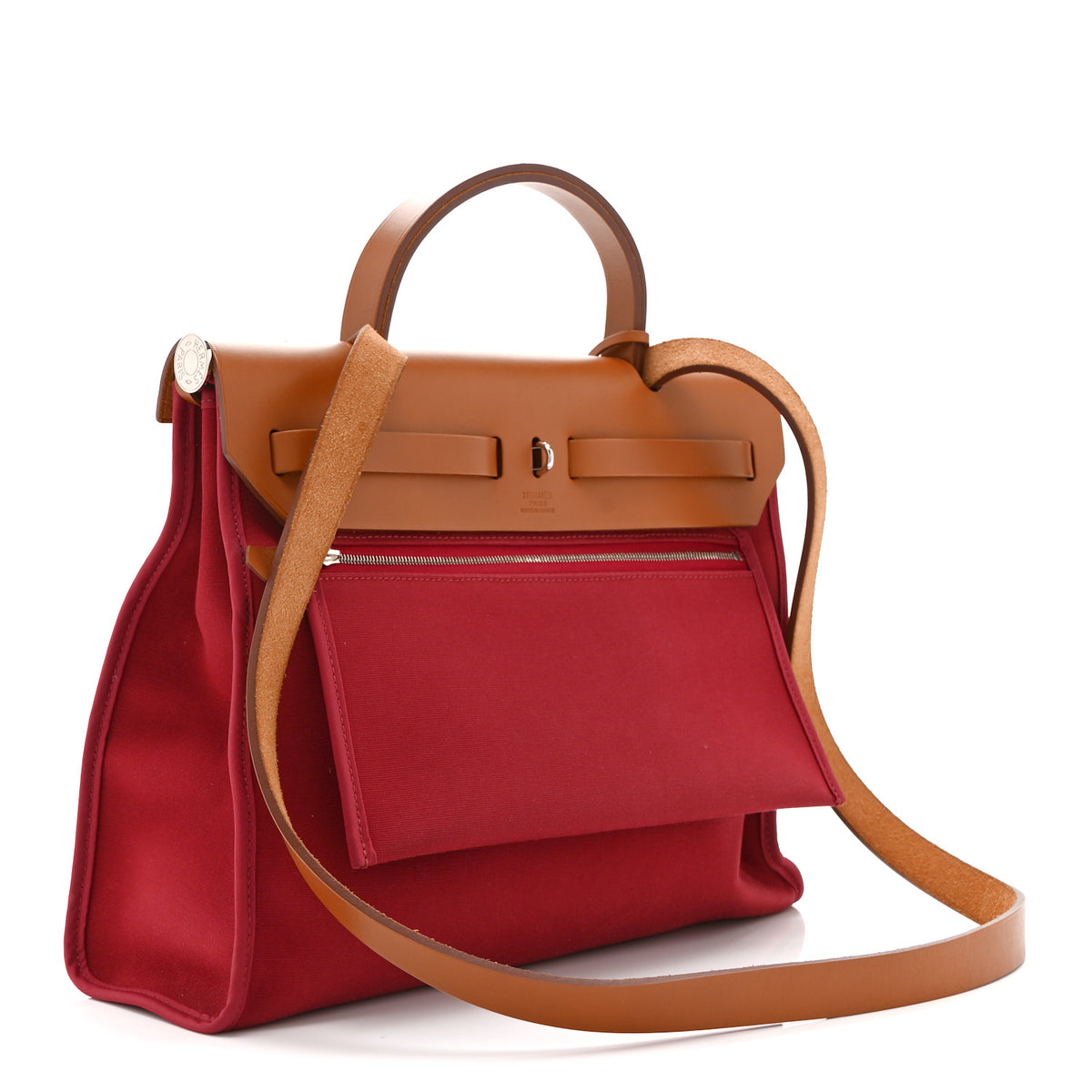 Hermes Vache Hunter Toile Herbag Zip 31 PM Rubis 4 of 11