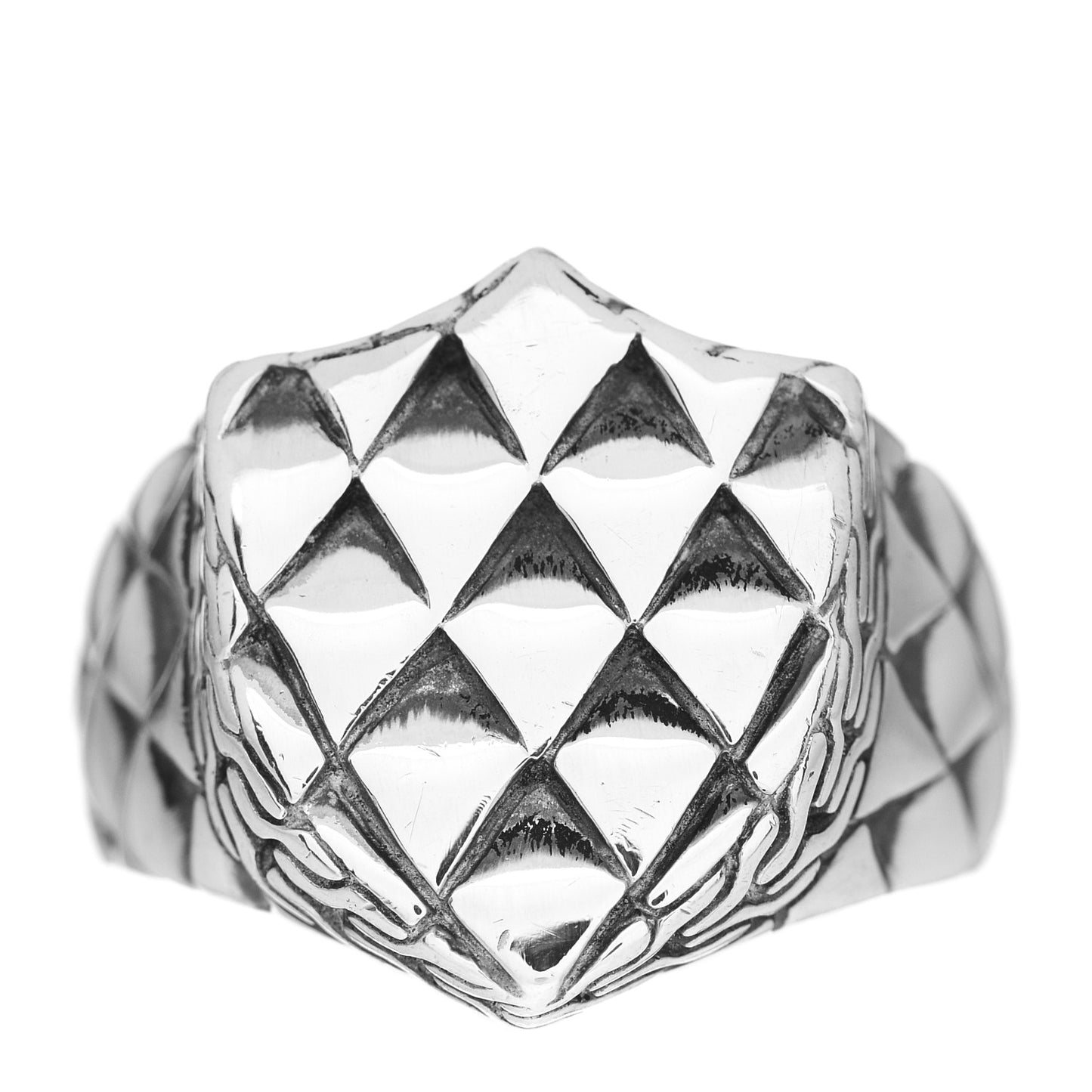 Sterling Silver Naga Shield Signet Ring 62 10