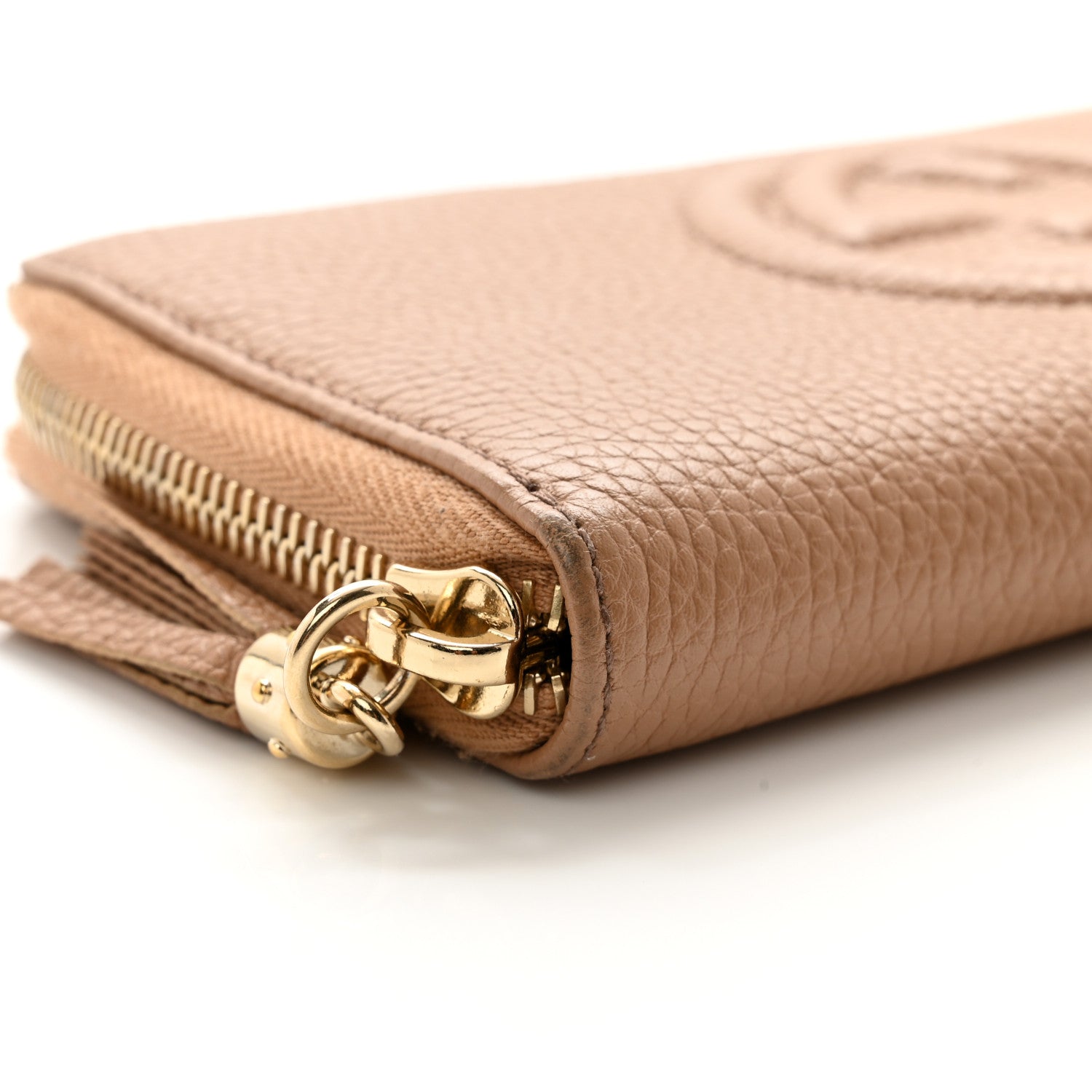 Gucci Pebbled Calfskin Soho Zip Around Wallet Camelia 8 of 11