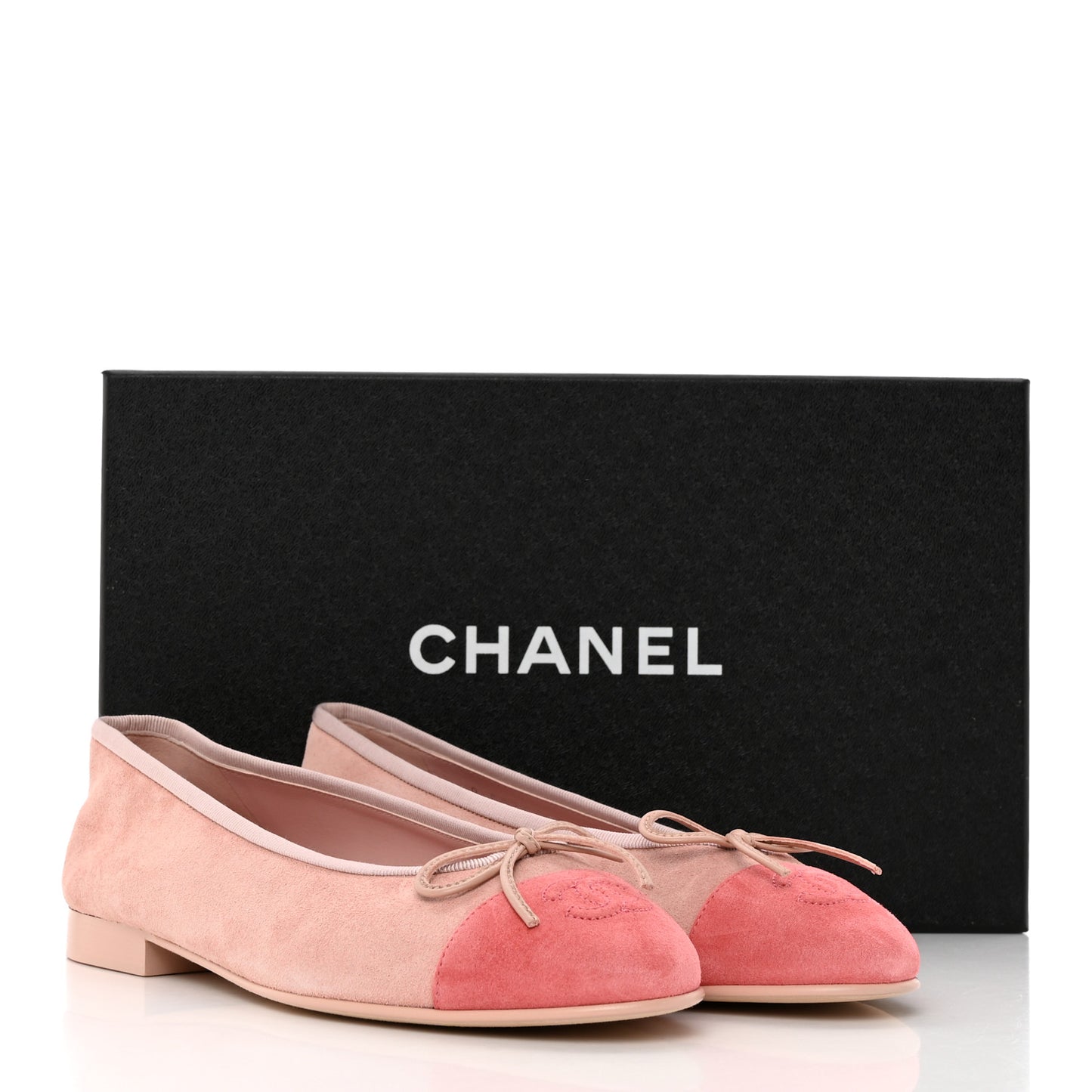 Suede Cap Toe CC Ballerina Flats 37 Light Pink Coral