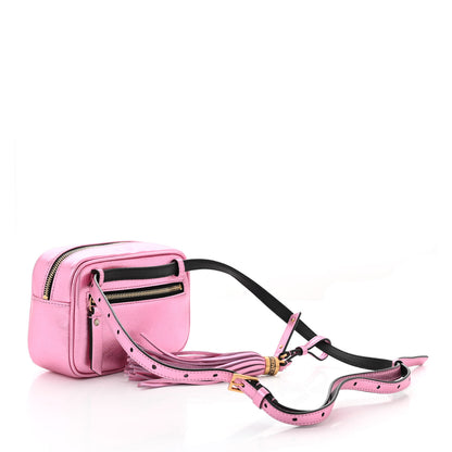 Saint Laurent Metallic Calfskin Matelasse Monogram Lou Belt Bag Vegas Pink 3 of 11