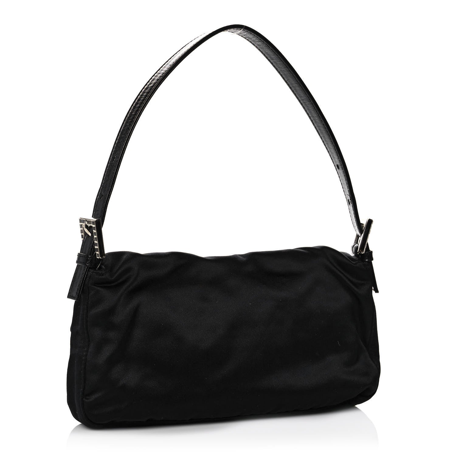 Fendi Satin Crystal Baguette Black 3 of 11