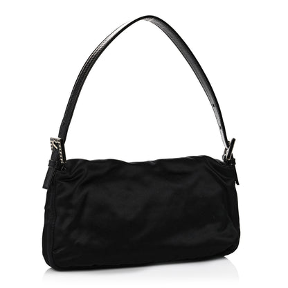 Fendi Satin Crystal Baguette Black 3 of 11