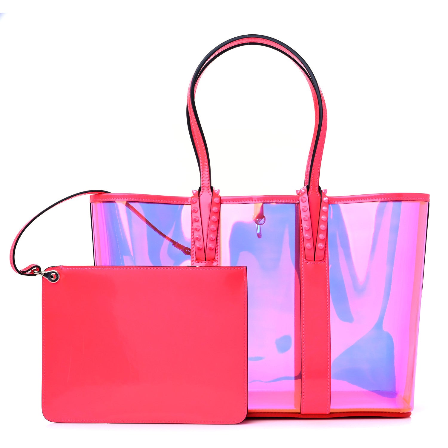 Christian Louboutin PVC Spikes East West Cabata Tote Pink 1 of 11