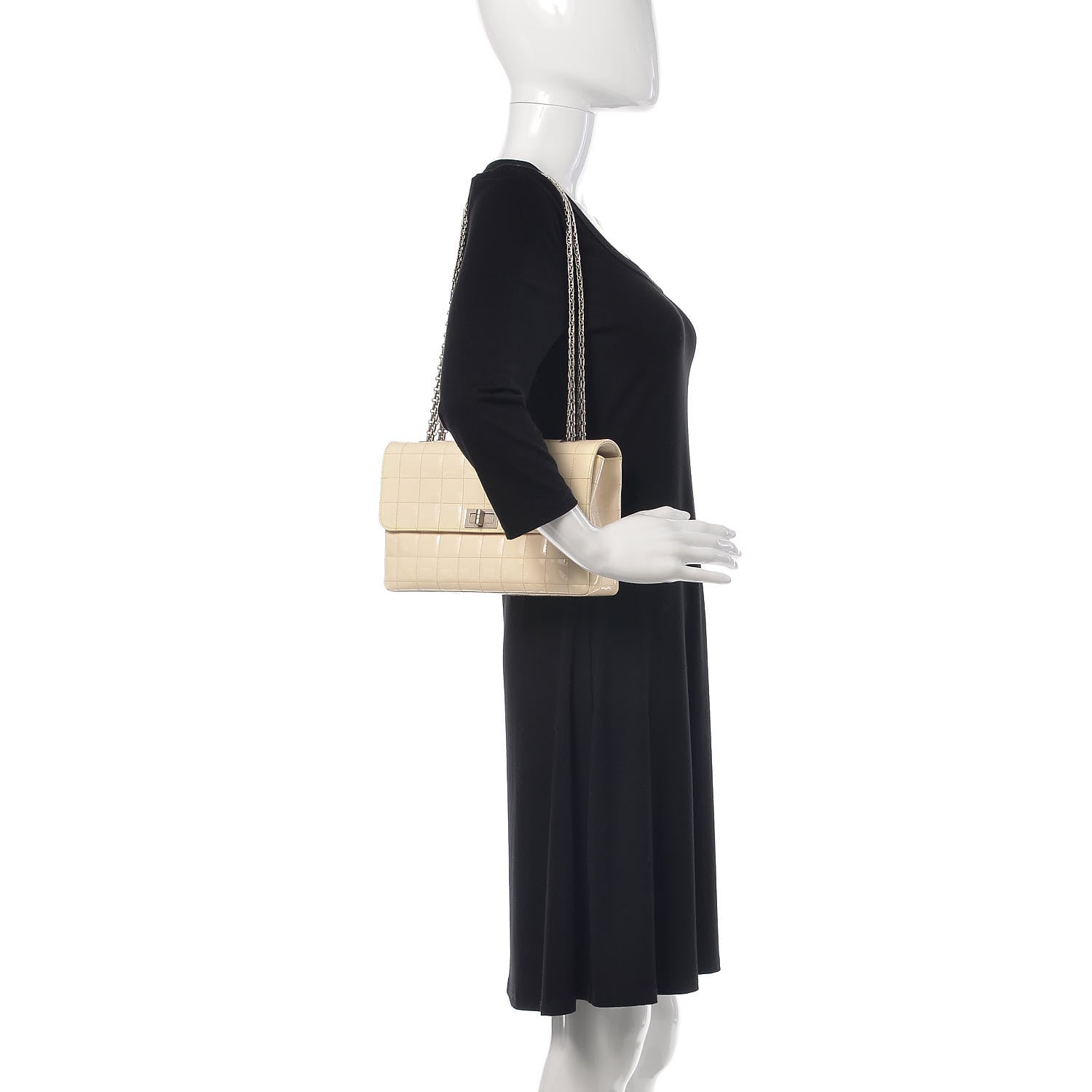 Chanel Patent Chocolate Bar Reissue Single Flap White 2 of 12