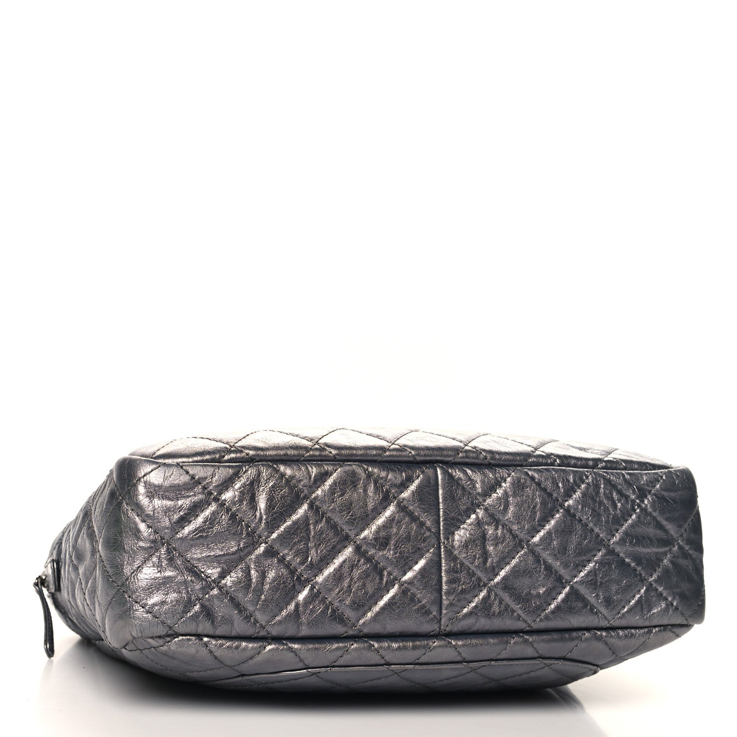 Chanel Metallic Aged Calfskin Quilted Large Reissue Camera Case Silver 4 of 10