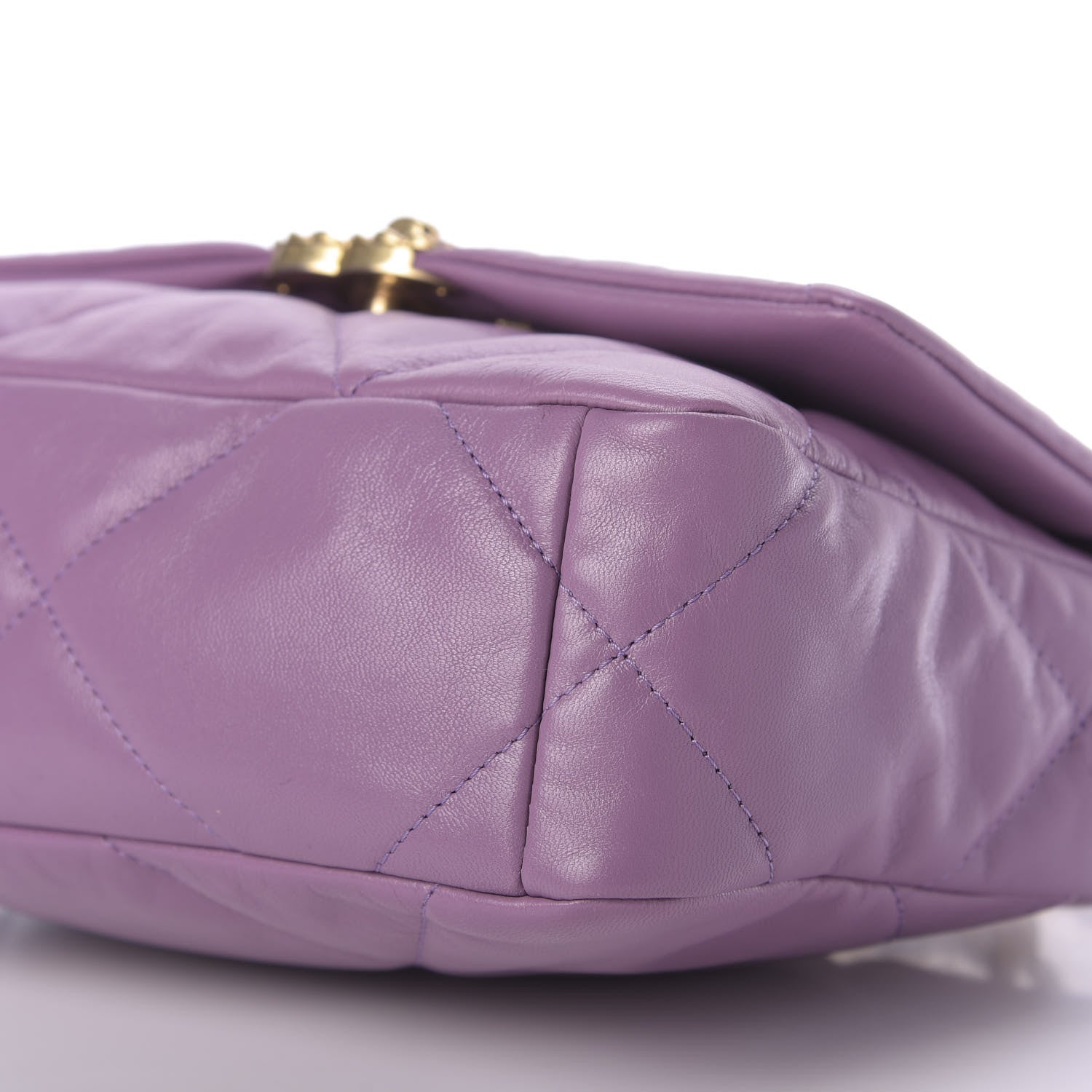 Chanel Goatskin Quilted Medium 19 Flap Violet Purple 7 of 9