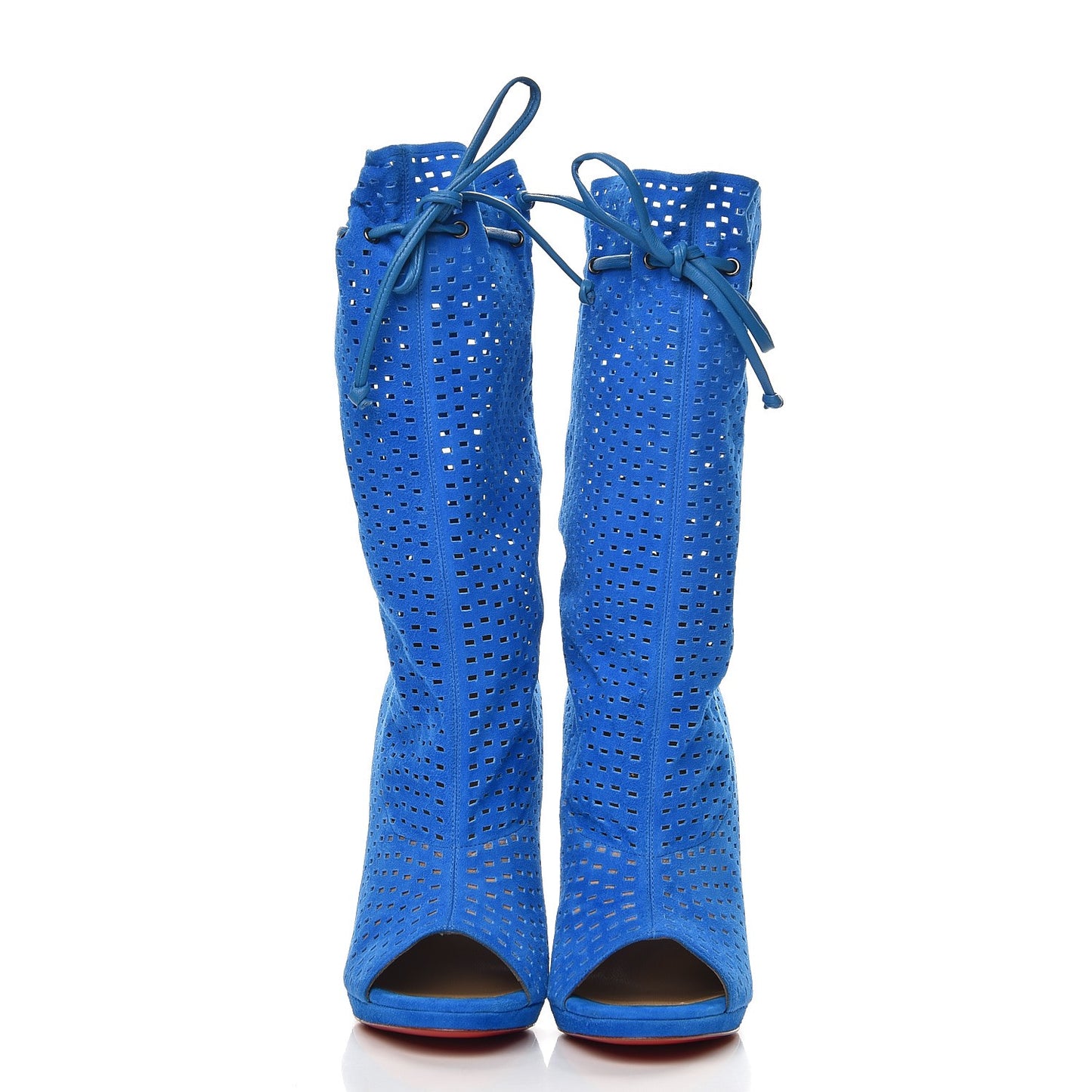 Perforated Nappa Suede Jennifer 120 Boots 36.5 Blue
