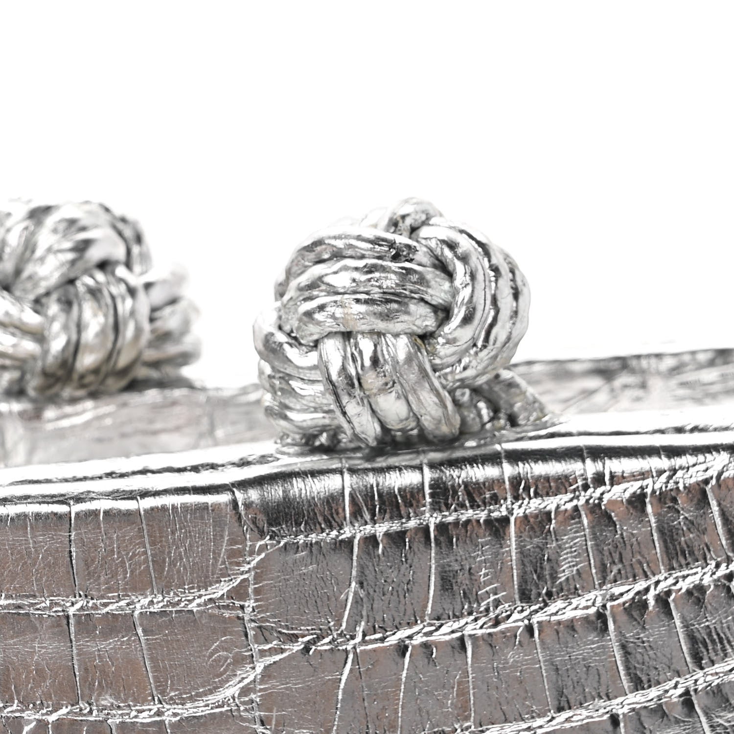 Nancy Gonzalez Metallic Crocodile Chain Clutch Silver 11 of 11