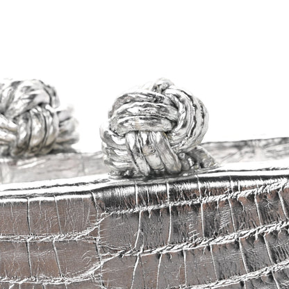 Nancy Gonzalez Metallic Crocodile Chain Clutch Silver 11 of 11