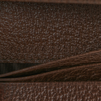 Gucci Monogram Jumbo GG Textured Dollar Calfskin Diana Card Case Wallet Camel Ebony New Acero 7 of 8