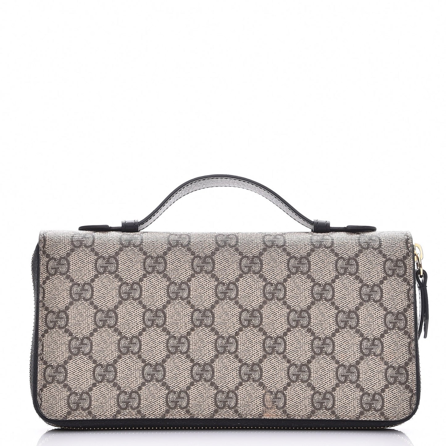 GG Supreme Monogram Top Handle Zip Around Wallet Black