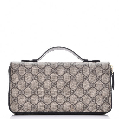Gucci GG Supreme Monogram Top Handle Zip Around Wallet Black 1 of 6