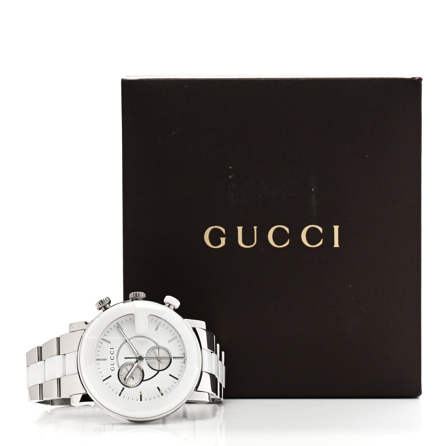 Gucci Stainless Steel Ceramic 44mm G-Chrono Chronograph Quartz Watch White 5 of 5