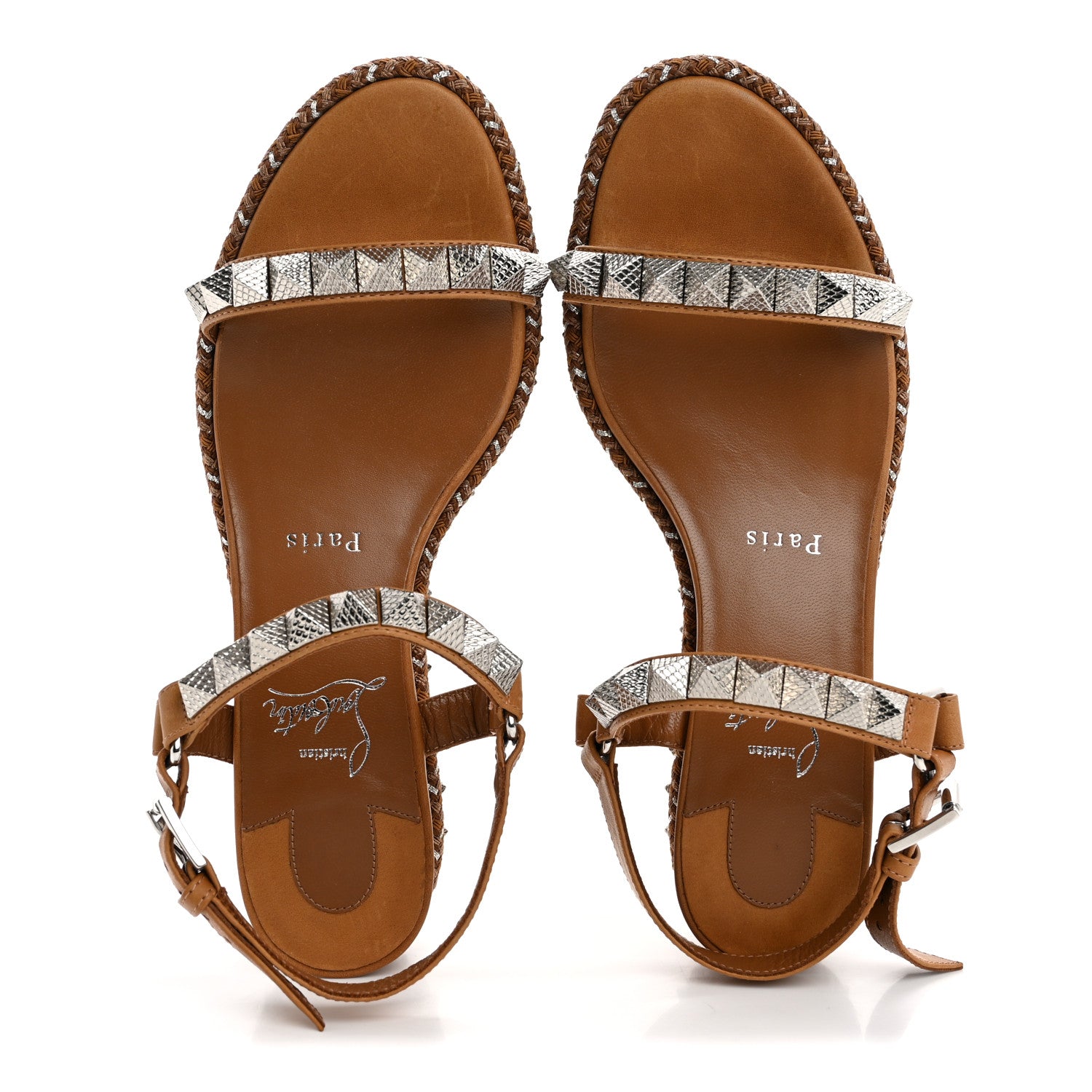 Christian Louboutin Calfskin Cubiste Pyraclou 60 Platform Sandals 37 Terra 2 of 9