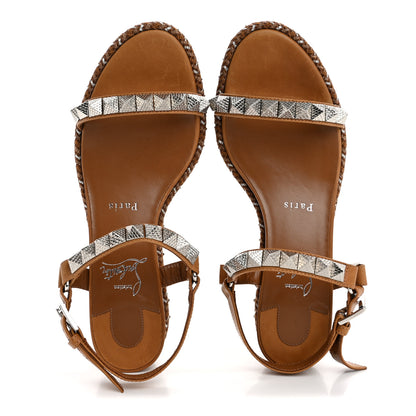Christian Louboutin Calfskin Cubiste Pyraclou 60 Platform Sandals 37 Terra 2 of 9