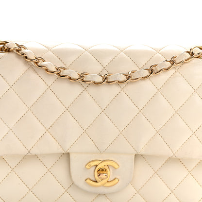 Chanel Lambskin Quilted Medium Double Flap White White 8 of 12