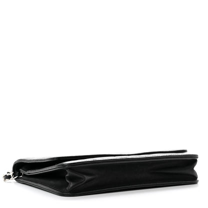 Chanel Lambskin Camellia Embossed Wallet On Chain WOC Black 4 of 9