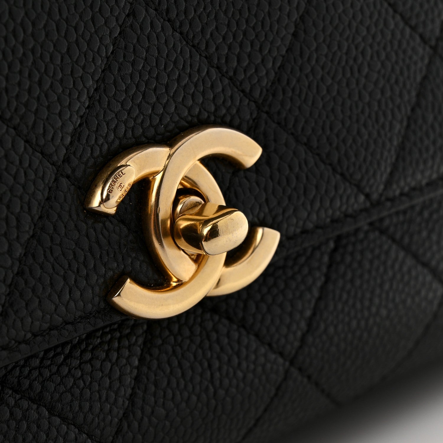 Chanel Caviar Diamond Stitched Small Top Handle Flap Black 11 of 13