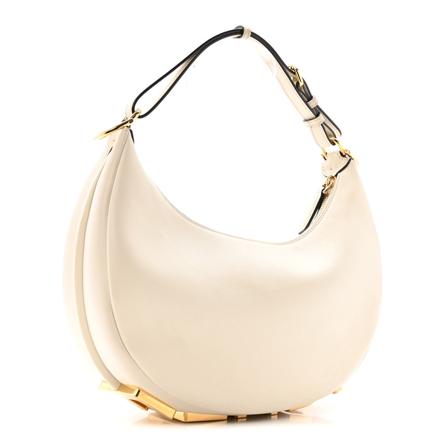 Fendi Vitello Grace Matte Small Fendigraphy Hobo Bag White Ice 3 of 12