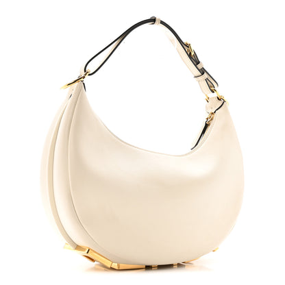 Fendi Vitello Grace Matte Small Fendigraphy Hobo Bag White Ice 3 of 12