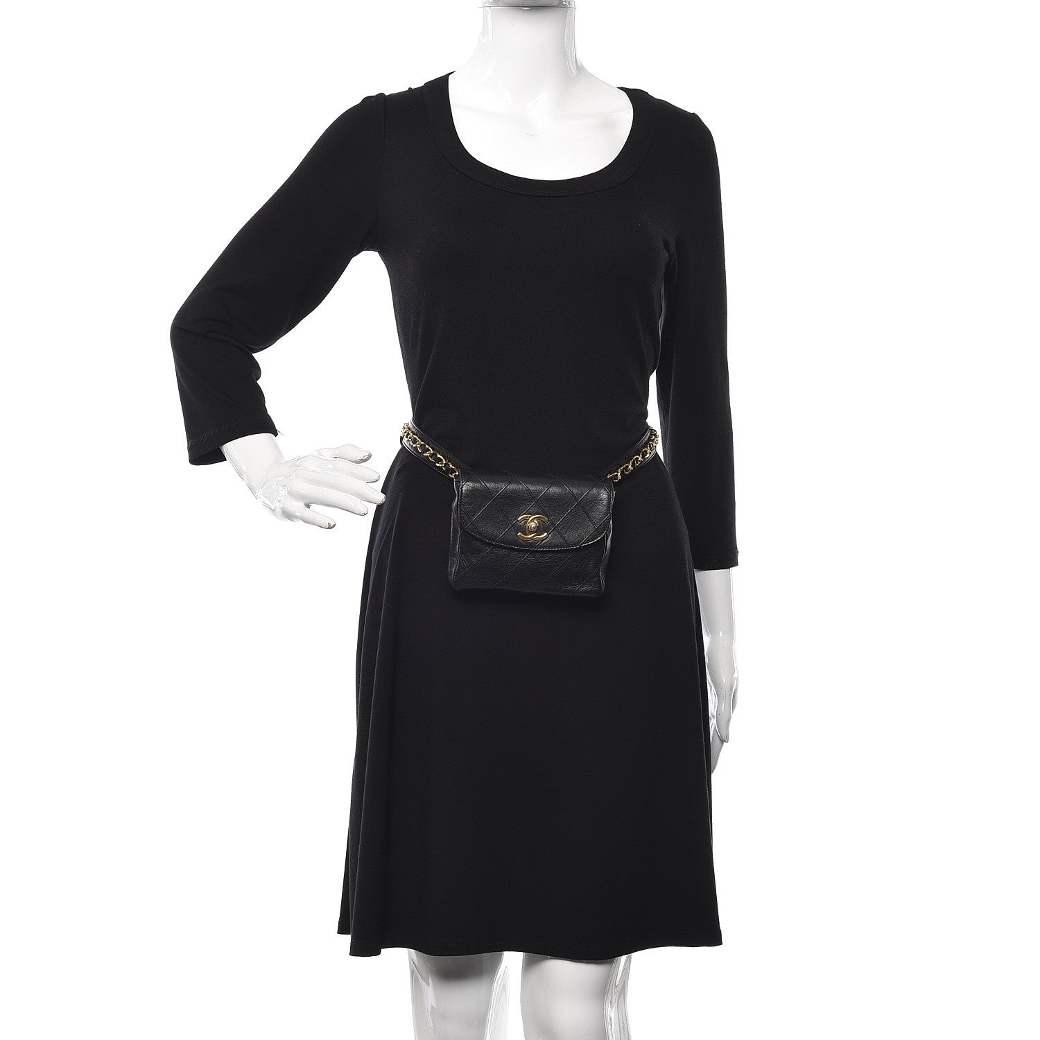 Chanel Calfskin Quilted Flap Waist Belt Bag Black 2 of 12