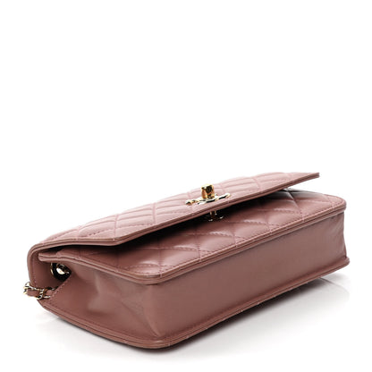 Chanel Lambskin Quilted Trendy CC Wallet On Chain WOC Nude 3 of 5