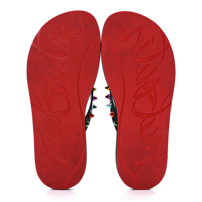 Christian Louboutin Rubber Spike Loubi Donna Flip Flop 38 Black Multicolor 5 of 8