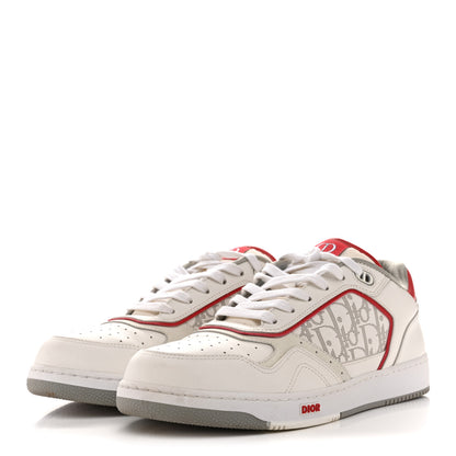 Christian Dior Smooth Calfskin Oblique Galaxy Perforated Mens B27 Low Top Sneakers 44 White Red 4 of 12