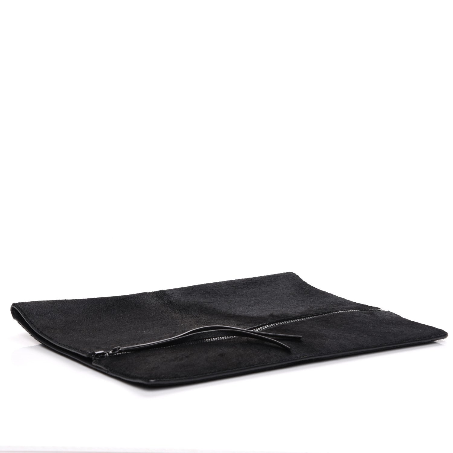 Celine Pony Hair Zip Clutch Pouch Black 4 of 7