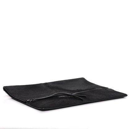 Celine Pony Hair Zip Clutch Pouch Black 4 of 7