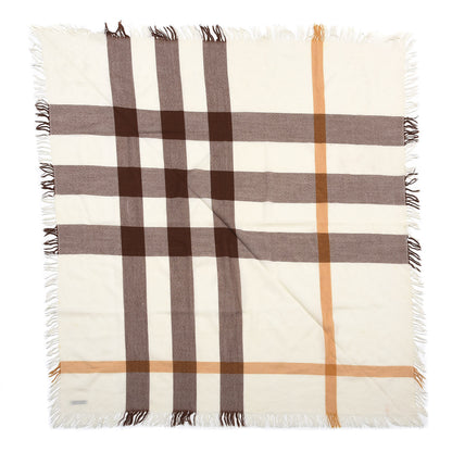 Burberry Modal Wool Check Square Scarf Beige 1 of 5