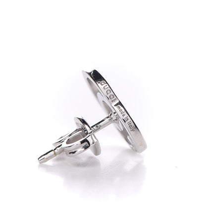 Gucci 18K White Gold GG Tissue Stud Earrings 5 of 6