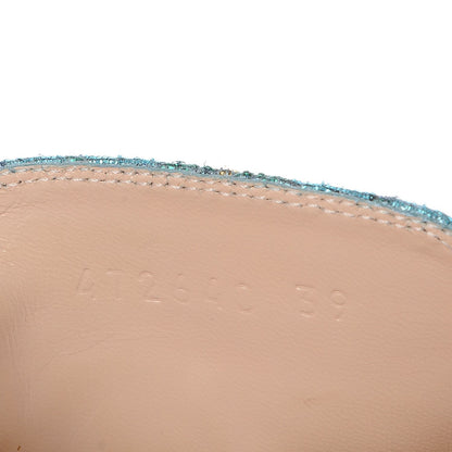 Gucci Iridescent Brocade Womens Princetown Slippers 39 Azure Multicolor Oro 7 of 8