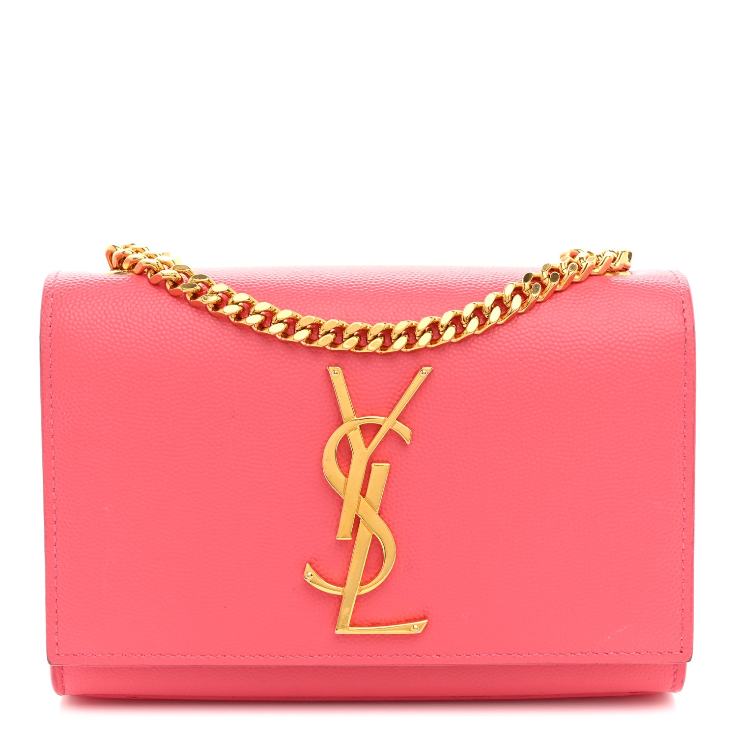 Saint Laurent Grain De Poudre Small Monogram Kate Satchel Bubblegum 1 of 14