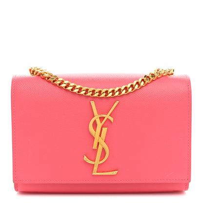 Saint Laurent Grain De Poudre Small Monogram Kate Satchel Bubblegum 1 of 14