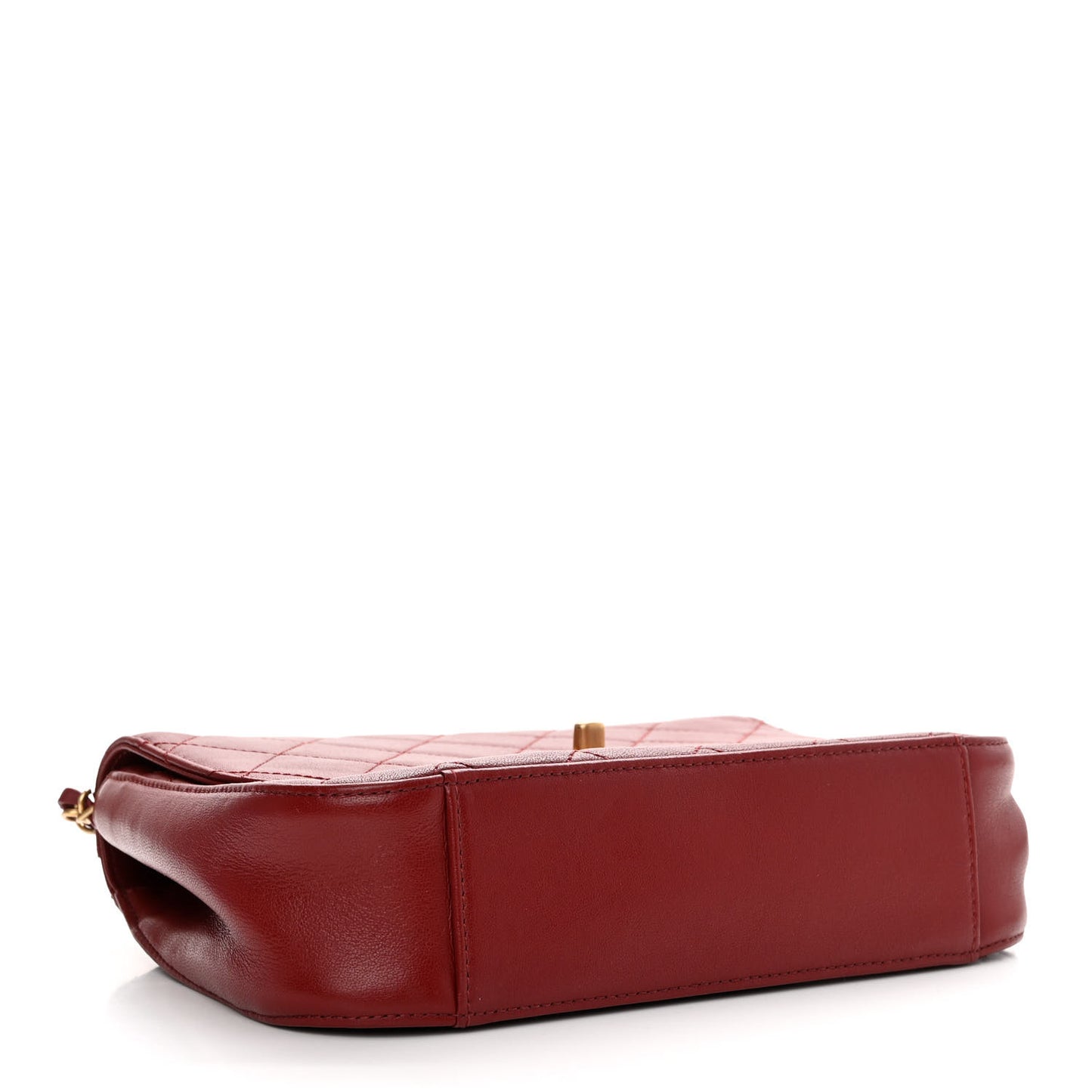 Lambskin Quilted Chain Infinity Top Handle Flap Burgundy
