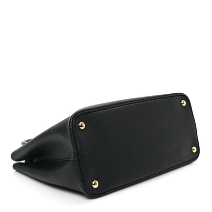 Prada Saffiano Cuir Medium Double Bag Black Fuoco 4 of 12