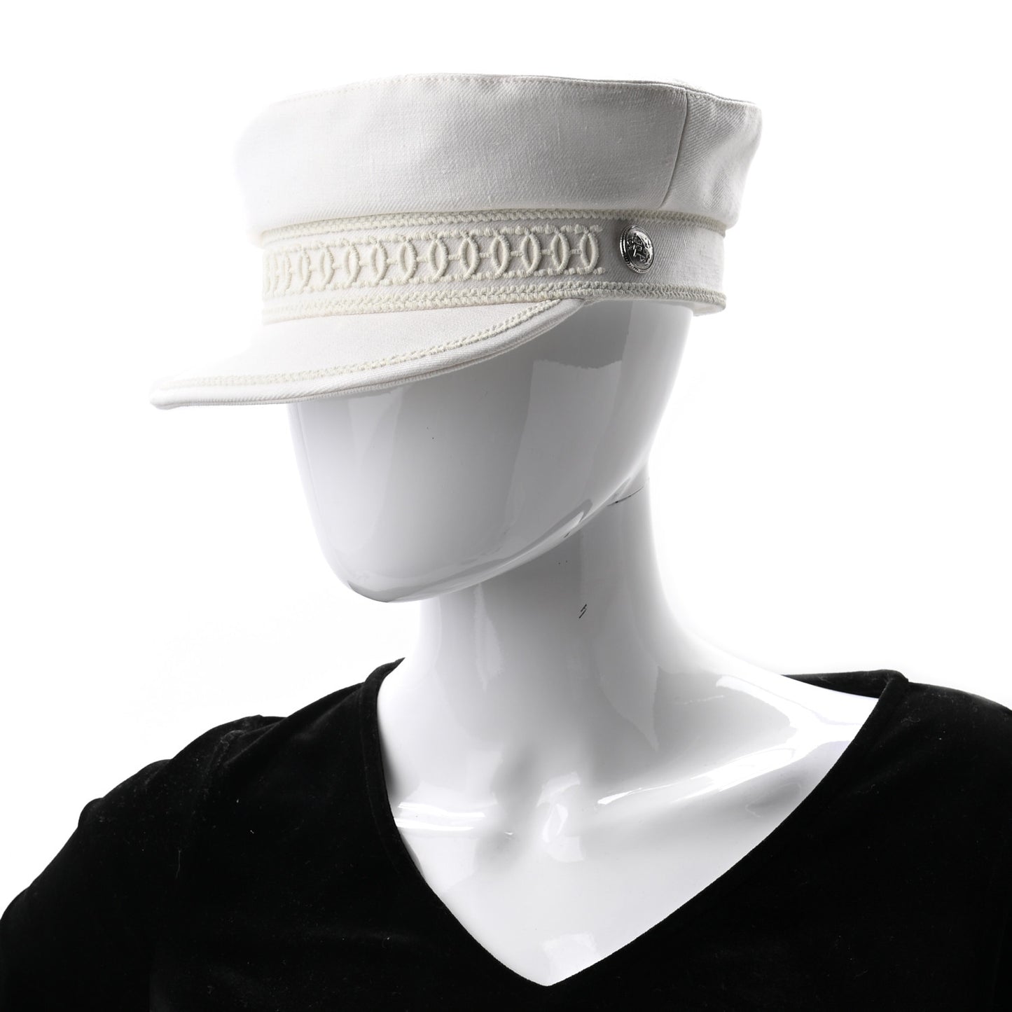 Double Linen Twill Cabourg Cap 56 White