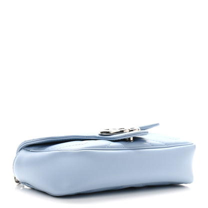 Gucci Calfskin Matelasse Super Mini GG Marmont Shoulder Bag Porcelain Light Blue 4 of 10