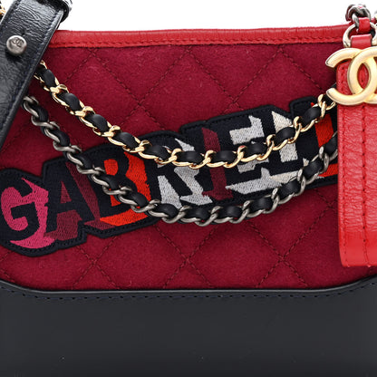 Chanel Wool Calfskin Quilted Small Gabrielle Hobo Red 8 of 10